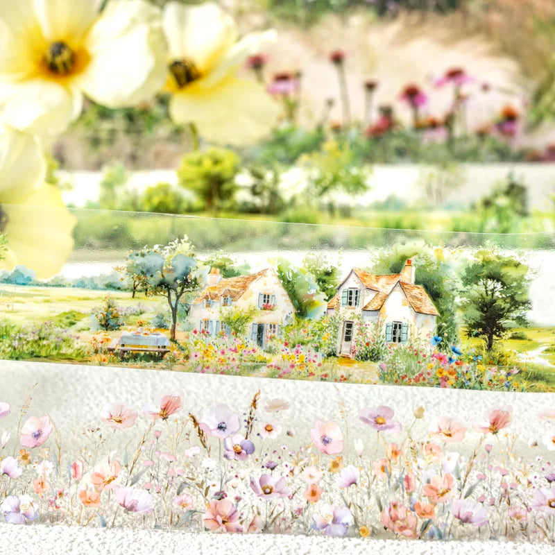 JIANQI 40mm*2m PET Tapes forest garden DIY Scrapbooking Decor Photo Album Collage Junk Journal Materials Aesthetics Stickers