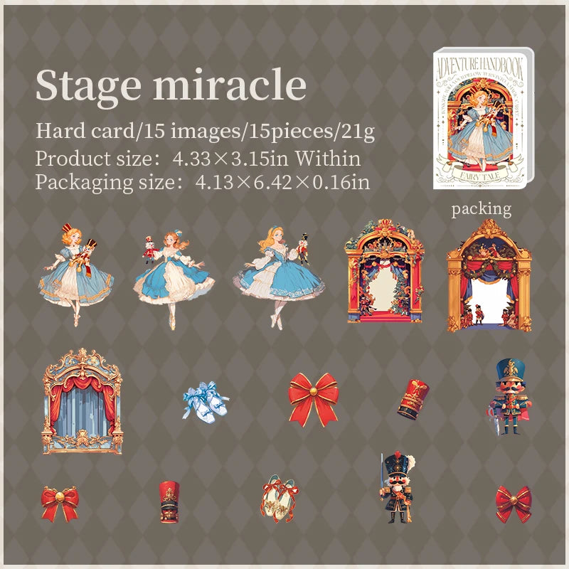 15 Pcs Cute Cartoon character PET Die cut Sticker Pack Decorative handmade Scrapbooking Material Kawaii Stationery Art Supplies