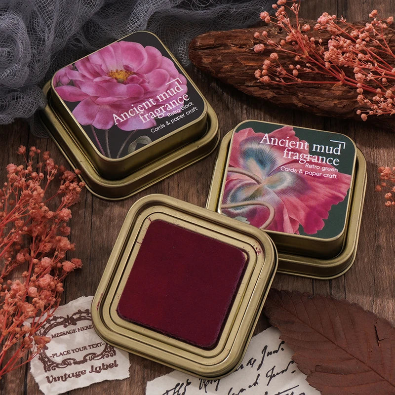 8 styles Retro Gothic Ink Pad Planner Handmade Scrapbook Student Supplies Self Ink Stamp Inkpad School Accessories Stationery