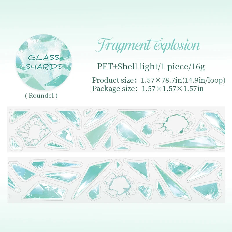 JIANQI 40mm*2m 1pc PET Tape Stickers Creativity Scrapbooking Hand Account Adhesive hand made Diy Junk Journal Craft Supplies