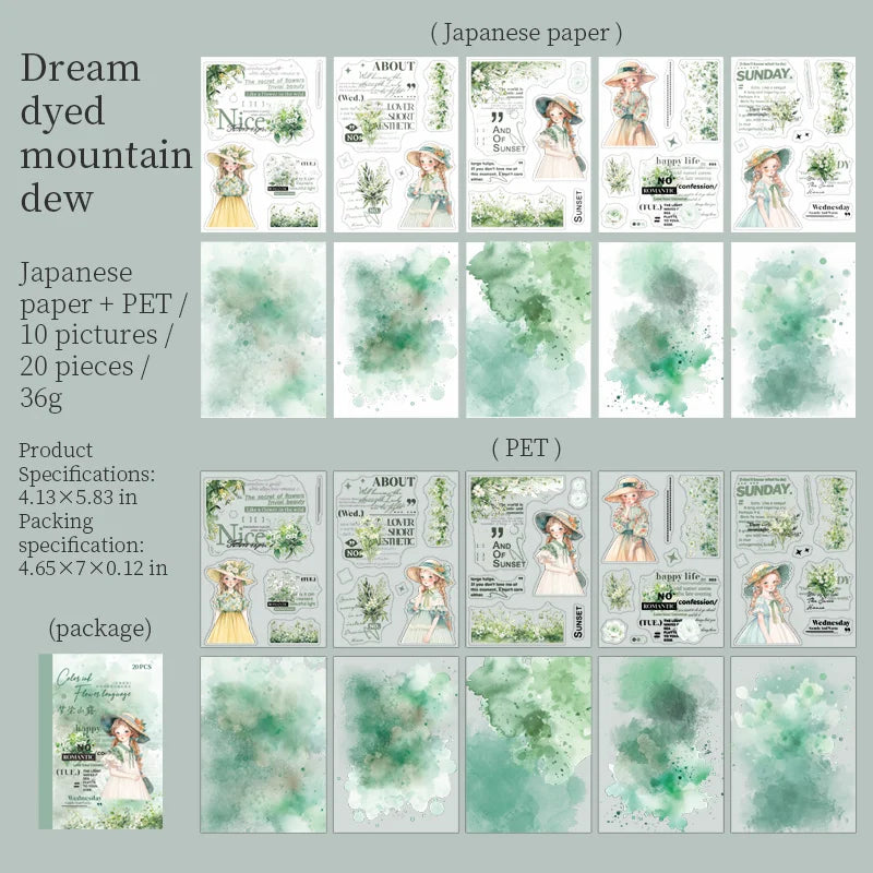 JIANQI 20 sheet PET Stickers book Cute Girl Creative Decorative handmade Scrapbooking Material Diary Album Craft Supplies
