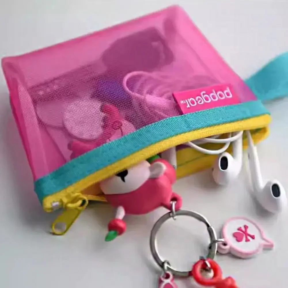 Mesh Storage Bags, Zipper Pouches, Travel Portable Lipstick Bags ID Credit Card Holder Small Coin Purse