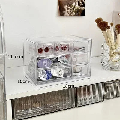 Acrylic Storage Box Desktop Dustproof Drawer Style Jewelry Comb Cosmetic Organizer Perfume Storage Rack Desk Accessories