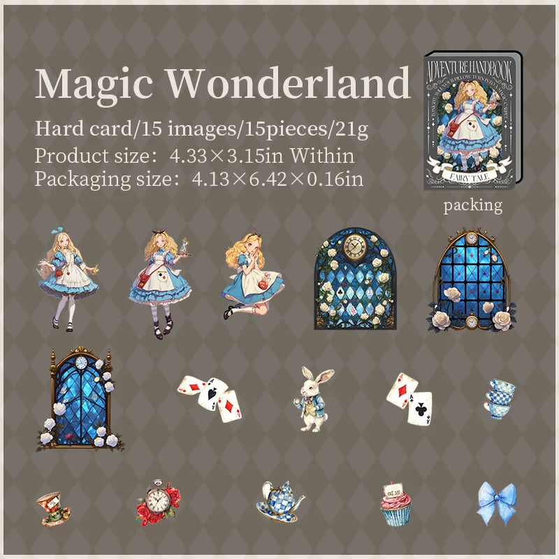 15 Pcs Cute Cartoon character PET Die cut Sticker Pack Decorative handmade Scrapbooking Material Kawaii Stationery Art Supplies