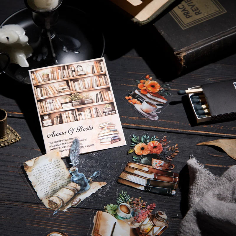 JIANQI 20pcs Vintage Deco Stickers Stationery supplies Diy Junk Journal Hand made Planner Collage material Scrapbooking supplies