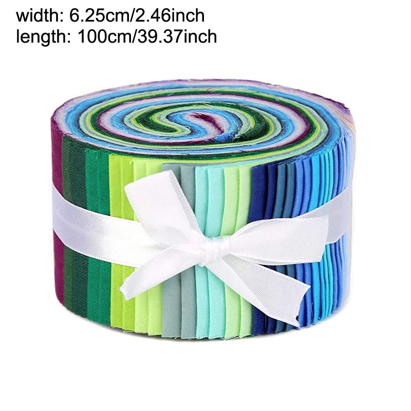 1Pack Fabric Roll Jelly Roll Up Cotton Fabric Quilting Strips Random Pattern Patchwork Craft Cotton Quilting Supplies