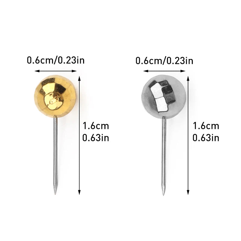 Portable DIY Round Metal Positioning Fixing Head Pins Needle DIY Clothing Sewing Crafts Accessories Bead Pin with Storage Box
