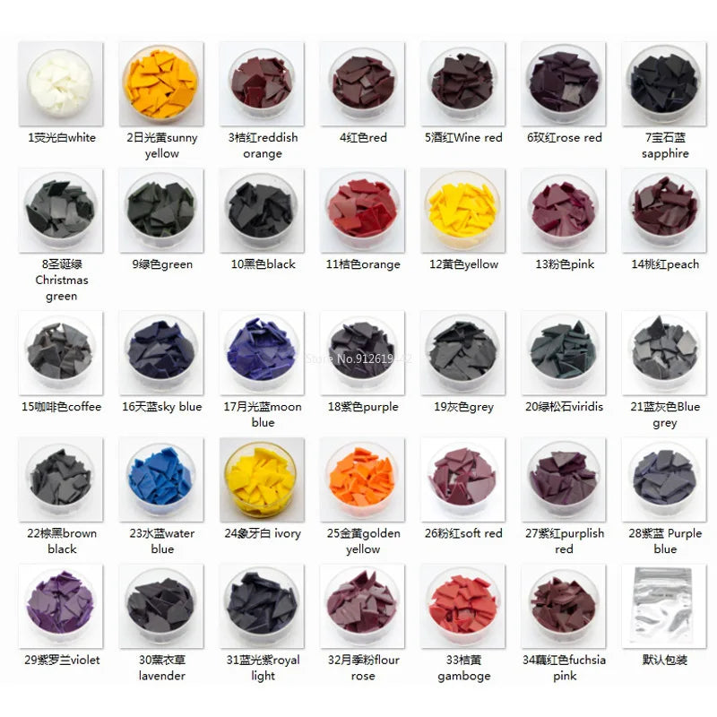 34-color candle dye diy scented candle making pigment flake soy wax pigment color block soy candle making kit diy supplies