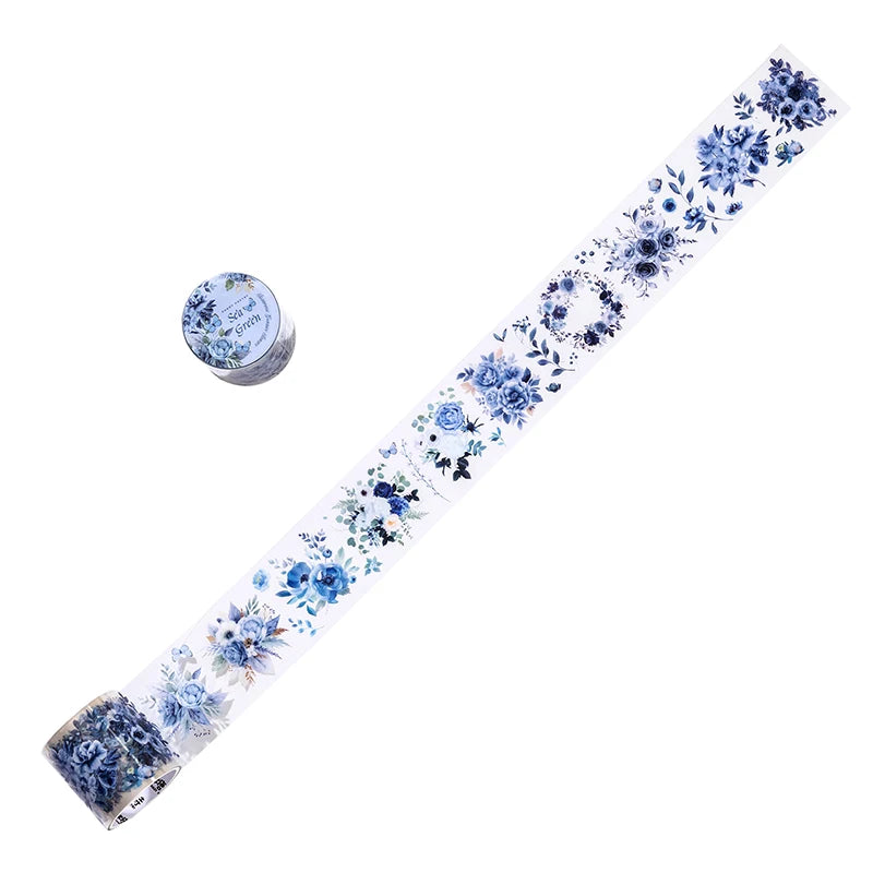 JIANQI 40mm*2m PET Flower Tape for Diary Scrapbooking DIY Deco Junk Journal Creative Stationery School Supplies Masking Tapes