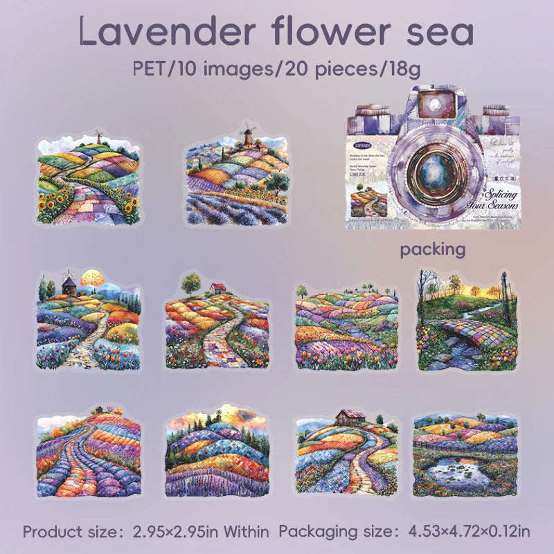 20pcs Four Seasons Scenery Beautiful Landscape Sticker Junk Journal DIY Scrapbooking School Supplies Collage Stationery Stickers