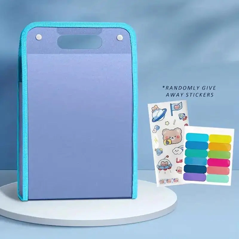 Waterproof A4 Vertical File Organizer with 13 Pockets, Thick PP Translucent Document Holder, Multi-Color Office Storage Folder