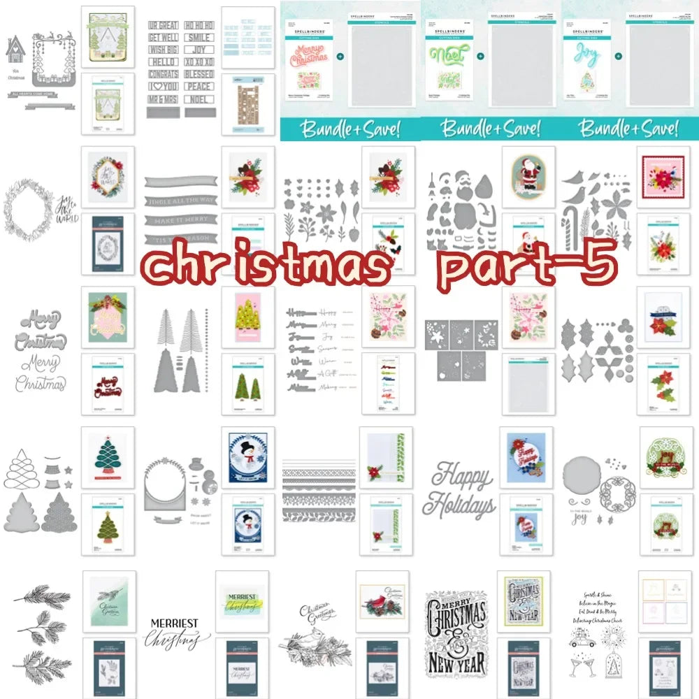 Part-5 Christmas 2025 NEW Cutting Dies Scrapbook Diary Decoration Stencil Embossing Template DIY Greeting Card Handmade
