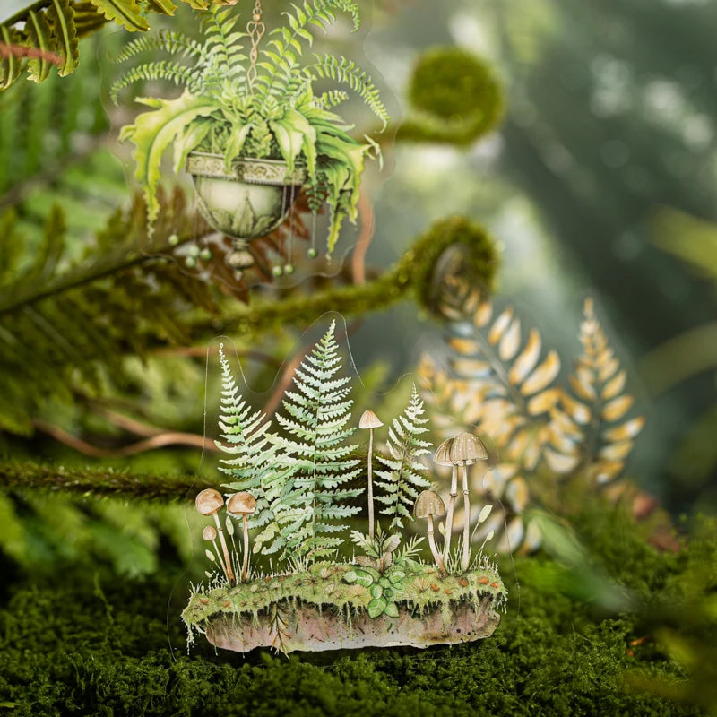 JIANQI Plant Sticker pack 20pcs Natural plants Transparent Waterproof Grass hand account Decoration Scrapbooking supplies
