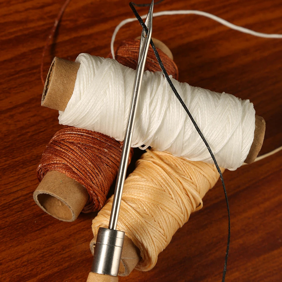 1Pc Complete Awl Set Small Size Wooden Handle Metal Tip Leather Stitching Awls for Home Sewing Leather Making and Hole Punching