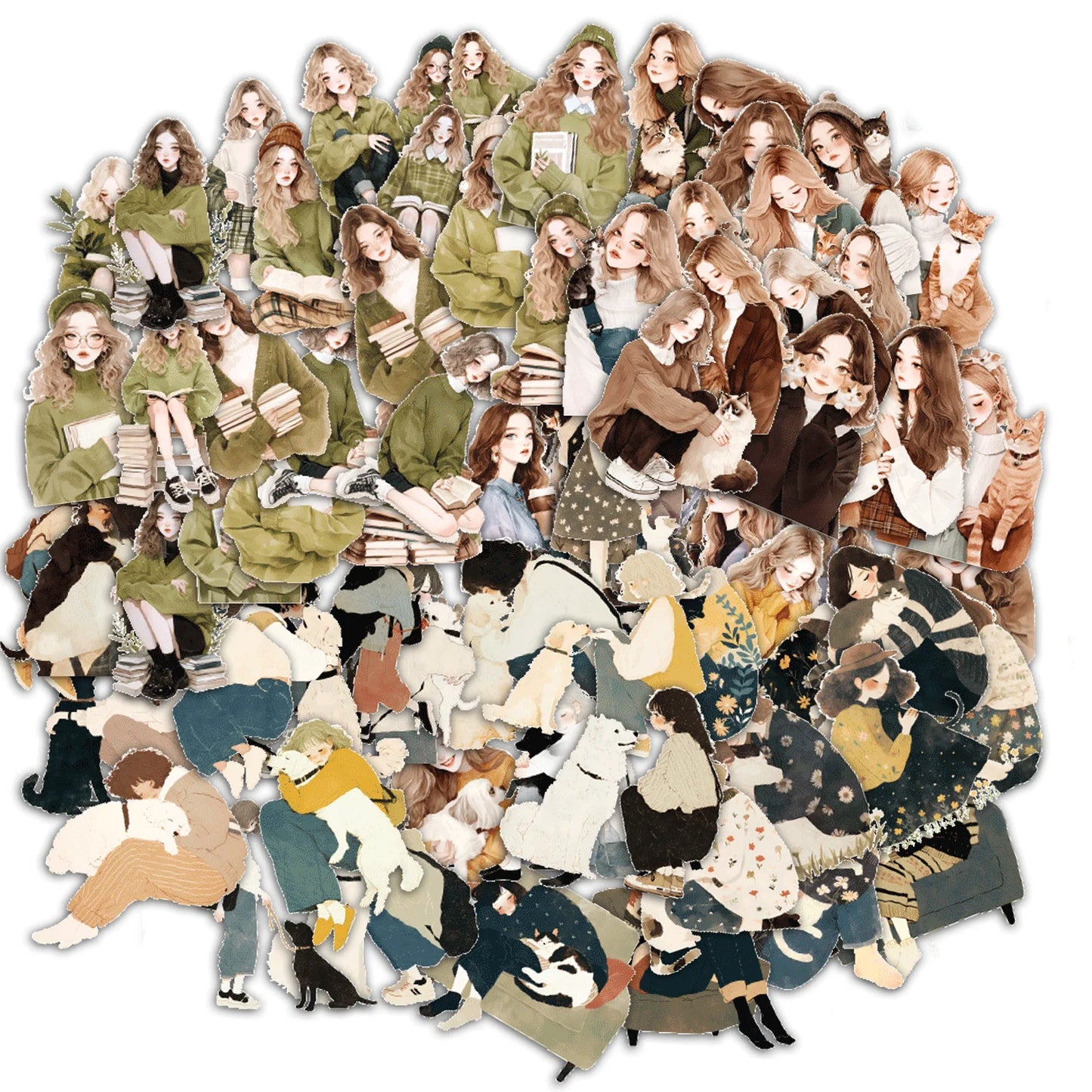 JIANQI 30 pcs Large size PET Stickers Life girl Decorative handmade Scrapbooking Material Diary Album Craft Supplies