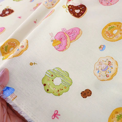 140x50cm 40s Cotton Dessert Cake Fabric Pastry Layout Background Cloth Children's ing Pajamas Dress Handmade