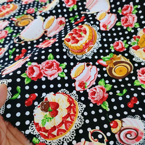 140x50cm 40s Cotton Dessert Cake Fabric Pastry Layout Background Cloth Children's ing Pajamas Dress Handmade