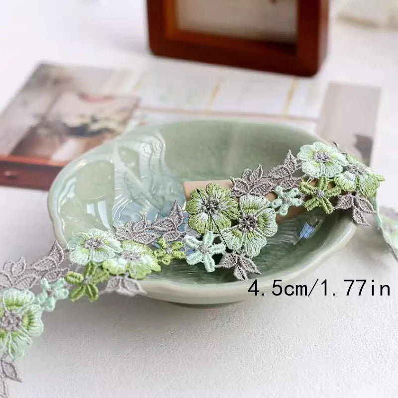 1 Yard Pink Purple Green Fluorescent Embroidery Rose Lace Various DIYSkirts Bras Clothing Accessories 4.5CM Wide