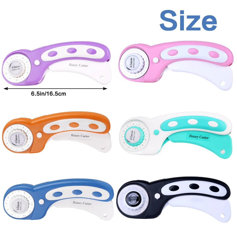 45mm Leather Craft Rotary Cutter Leather Cutting Tool Fabric Circular Blade Knife DIY Patchwork Sewing Quilting