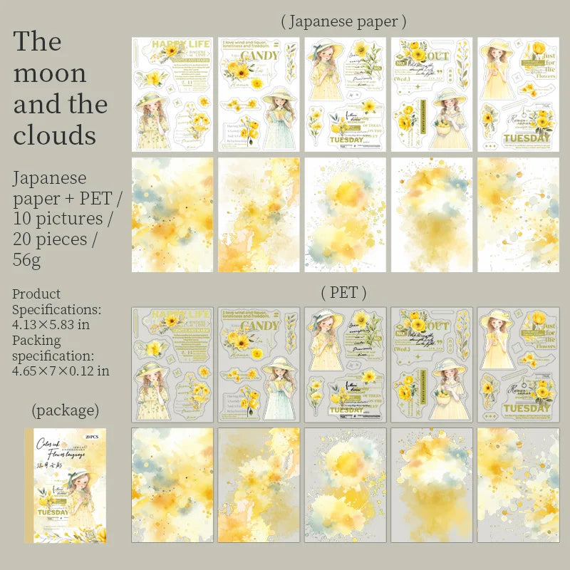 JIANQI 20 sheet PET Stickers book Cute Girl Creative Decorative handmade Scrapbooking Material Diary Album Craft Supplies