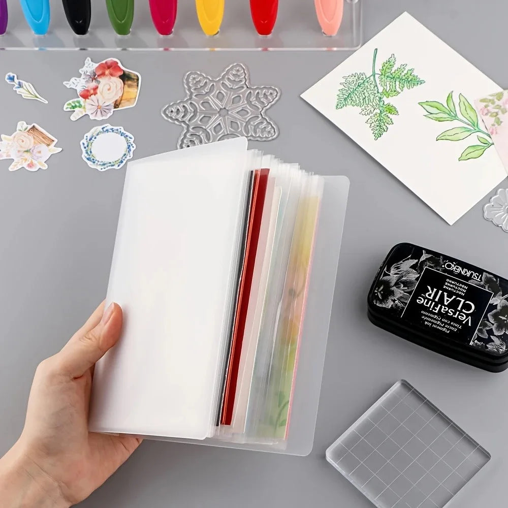 40-Page Classic A6 Photo Storage Album - Zippered Binder Pockets for Scrapbooking, Transparent Protector Sheets for Photo Cards