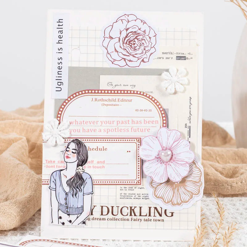 50 pcs border material paper Decorative Scrapbooking Diary Album Background paper Diy hand made junk journal supplies