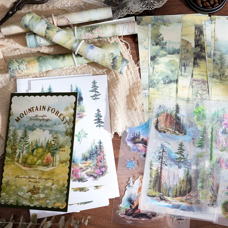 JIANQI 54pcs Wind Is Coming series Decoration material sticker Diary Album Scrapbooking material sticker Junk Journal Supplies