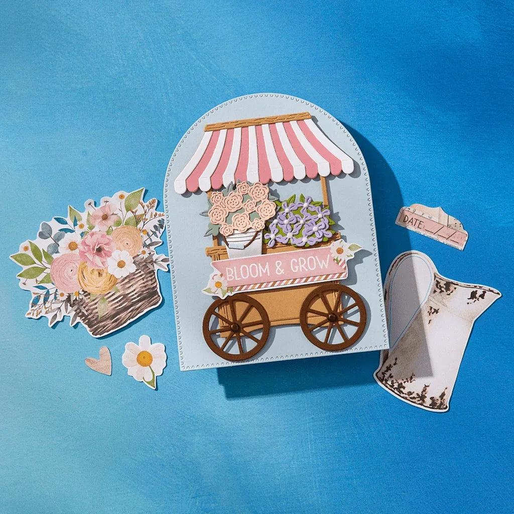 Flower Cart 2025 New Metal Cutting Dies For Diy Scrapbooking Crafts Maker Photo Album Template Handmade Decoration