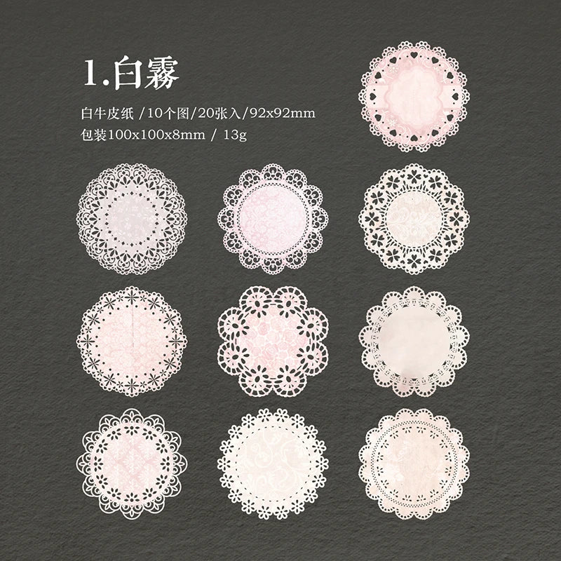 20 pcs/lot INS lace material paper Decorative Scrapbooking Diary Album hand made Collage material Background paper