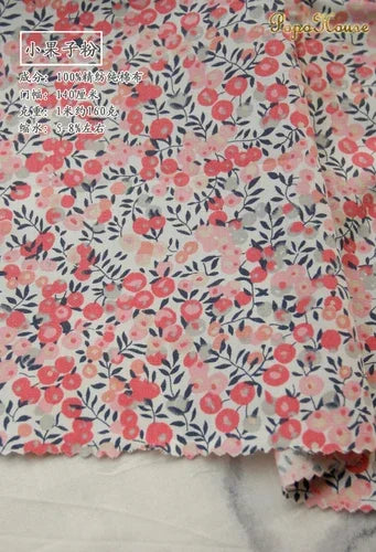 145x50cm Pastoral Floral Poplin Cotton Fabric DIY Children's Wear Cloth Make Bedding Quilt Decoration Home