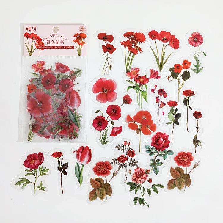 Natural plant collection Green Leaf Decorative PET Stickers Scrapbooking Label Diary Stationery Album Phone Cup Journal Planner