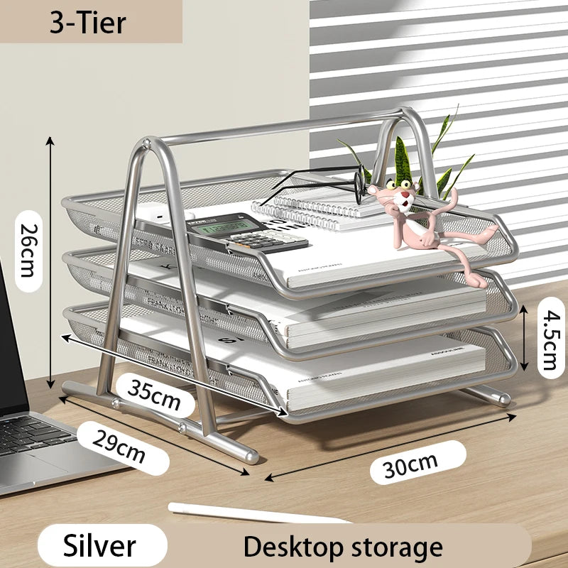 3 Tier Mesh Desk Organizers,Office Supplies Organizer,Desk Organizer Tray,File Storage,Mesh Paper Tray,File Organizer Tray