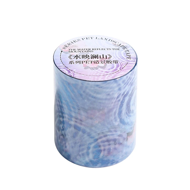 JIANQI 50mm*2m Transparent PET Aesthetic Tape Flower Tape Decor Junk Journal DIY Scrapbooking School Supplies Collage Tapes