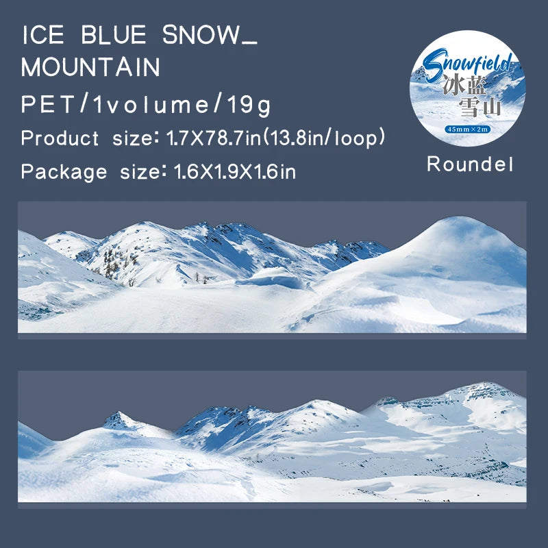 JIANQI 45mm*2m PET Winter snow scenery Tapes Stickers Creativity Hand Account Adhesive hand made Junk Journal Scrapbook Supplies