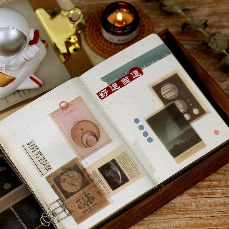 JIANQI 50pcs Vintage Paper for Phone Deco Retro Stationery Supplies Litmus Paper Bullet Journaling Label Scrapbooking Material
