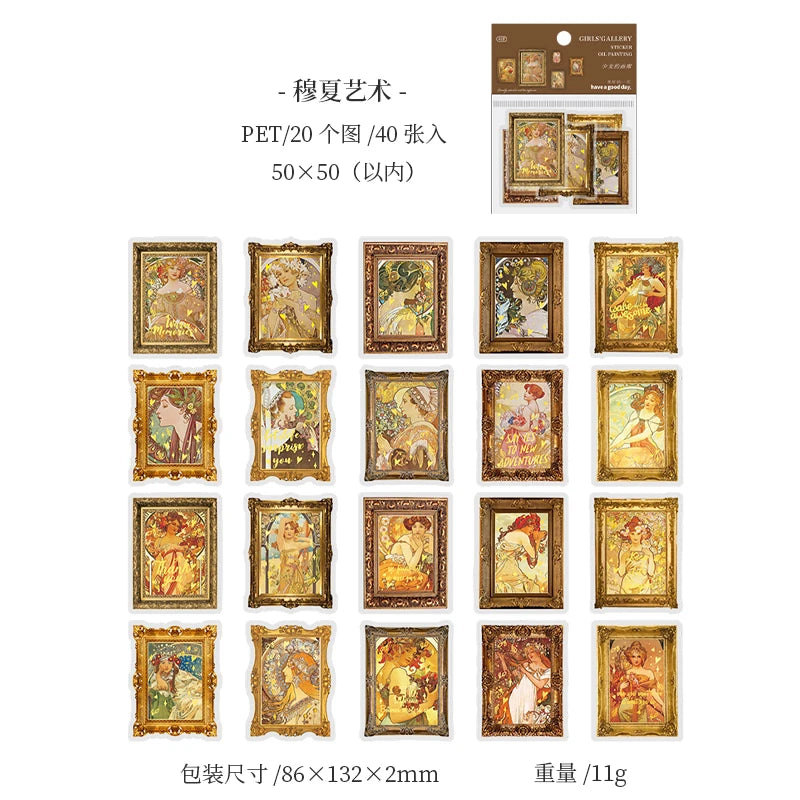JIANQI 40 sheet Girl's Gallery Stickers Creative Scrapbooking Supplies Collage Junk Journaling Materials Crafts