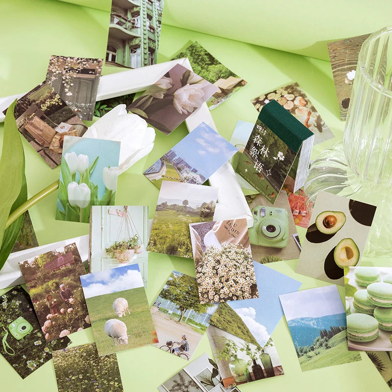 JIANQI 50 pcs Stickers book Decorative Scrapbooking Diary Album notebooks hand made Collage material junk journal supplies