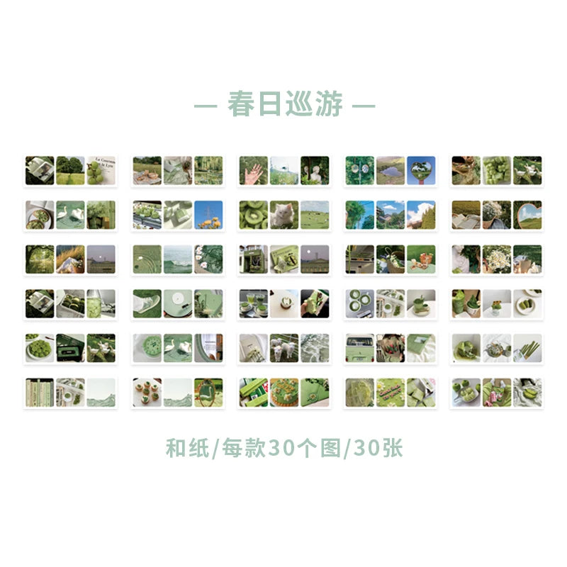 JIANQI 30pcs/pack 90patterns/pack Ins Material Stickers Book Scrapbooking Junk Journal Creative Stationery DIY Deco Stickers