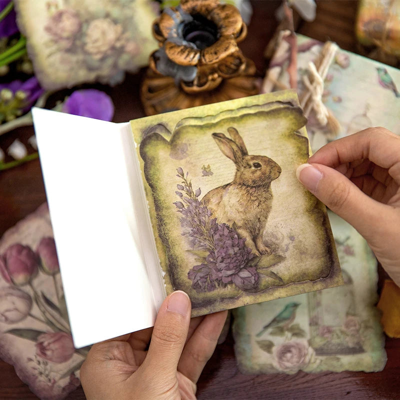 JIANQI 50pcs Vintage Materials Paper Garden Memory DIY Scrapbooking Deco Junk Journal Planner Collage Photo Album Craft Paper