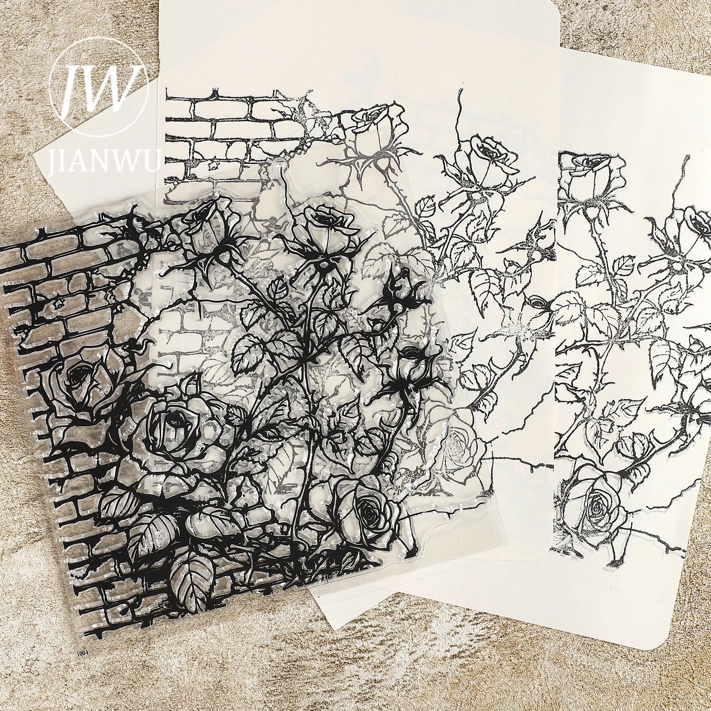 JIANWU Vintage Sunflower Plant Butterfly Landscape Material Collage Transparent Silicone Stamp Creative DIY Journal Stationery