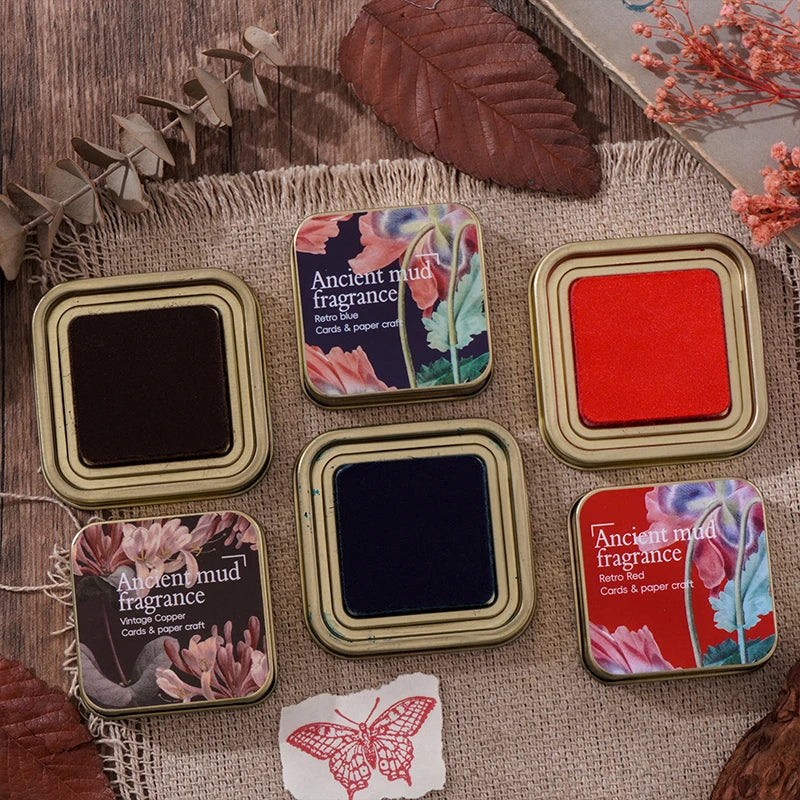 8 styles Retro Gothic Ink Pad Planner Handmade Scrapbook Student Supplies Self Ink Stamp Inkpad School Accessories Stationery