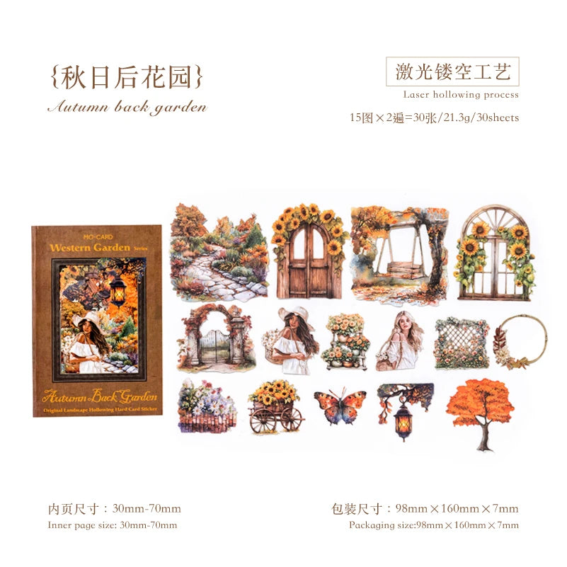 JIANQI 30 Sheets PET Landscape Stickers Four Seasons Scenery Decor handmade Scrapbooking Material Diary Album Craft Supplies