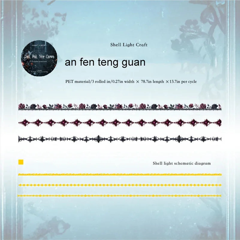 JIANWU The Shadow of The Underworld Series Vintage Lace Flower Landscape Material Collage Tape Set Creative Journal Stationery