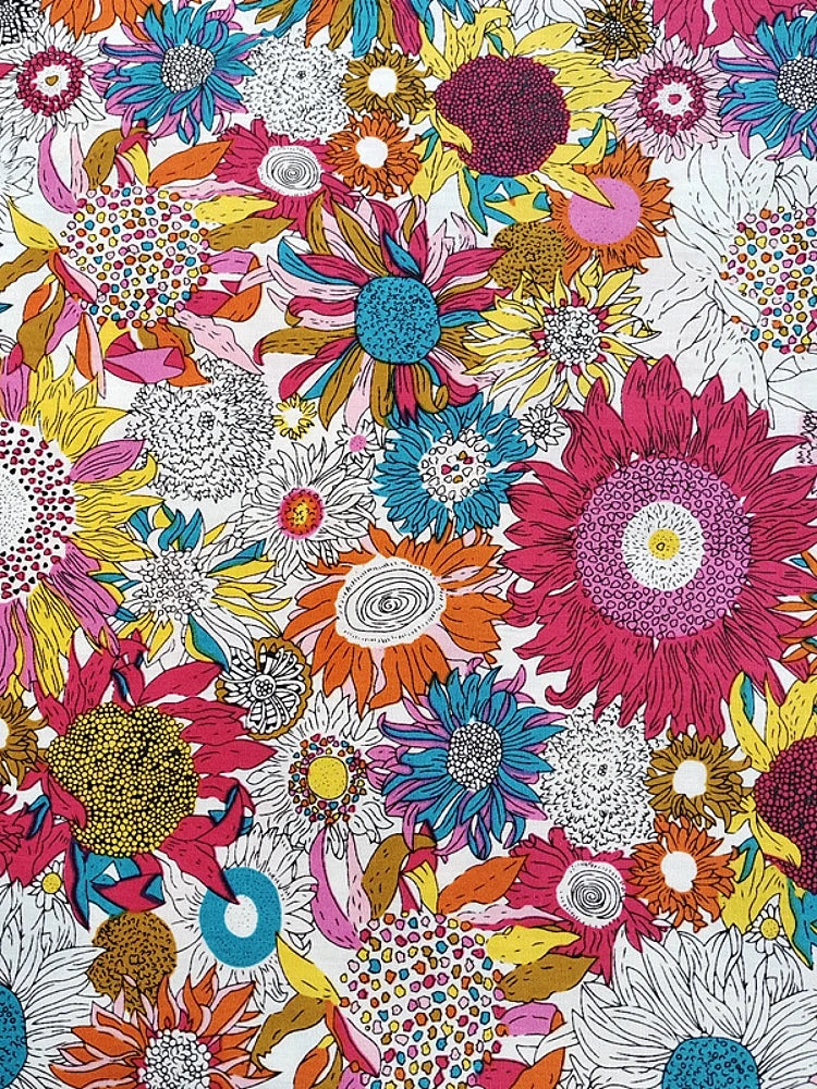 145x50cm Pastoral Floral Poplin Cotton Fabric DIY Children's Wear Cloth Make Bedding Quilt Decoration Home