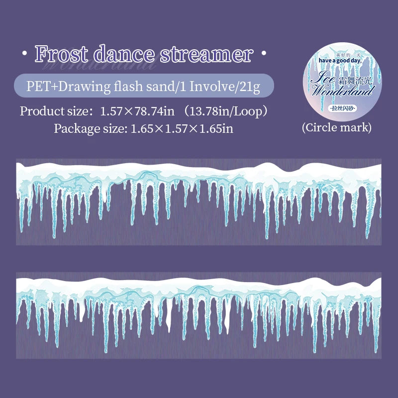 JIANQI 40mm*2m PET Frozen Adventure scenery Tapes Sticker Decorative collage Adhesive Diy Scrapbooking hand made Masking tape
