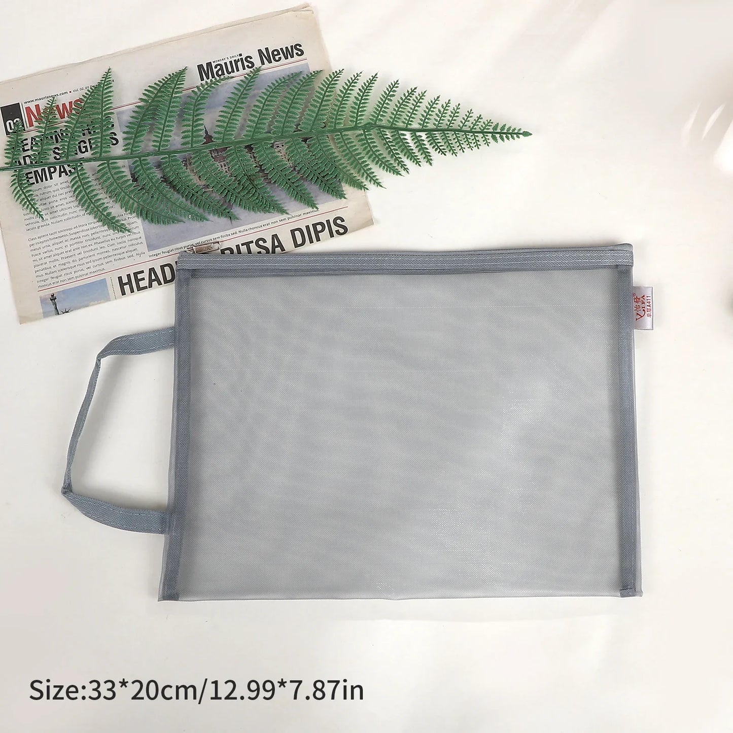 JIANWU Morandi Color Translucent Test Paper Storage Bag Mesh Pencil Case Creative Journal Material Student Supplies Stationery