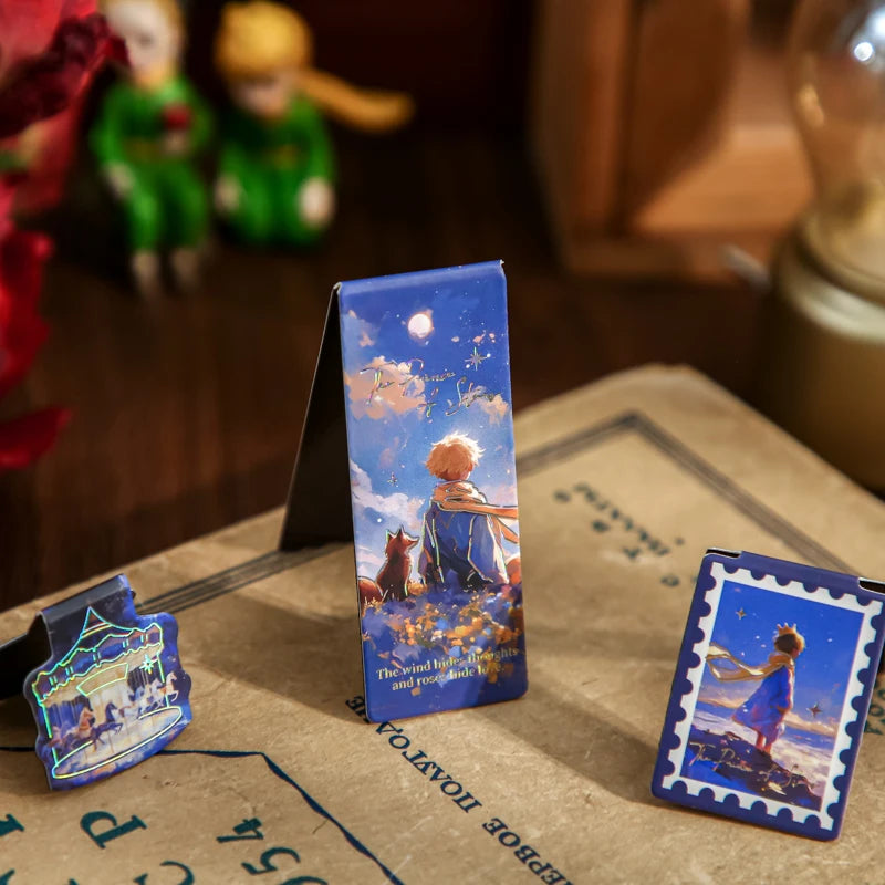 JIANQI 3pcs Journey to the Universe Magnetic Bookmark For Pages Books Readers
