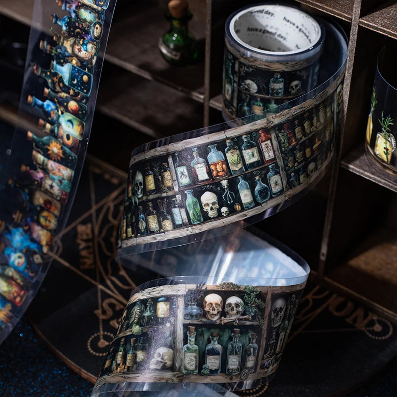 40mm*2m PET Tape Witch's Potion Bottle Stickers DIY Scrapbooking Hand Account Adhesive hand made Diy Junk Journal Craft Supplies