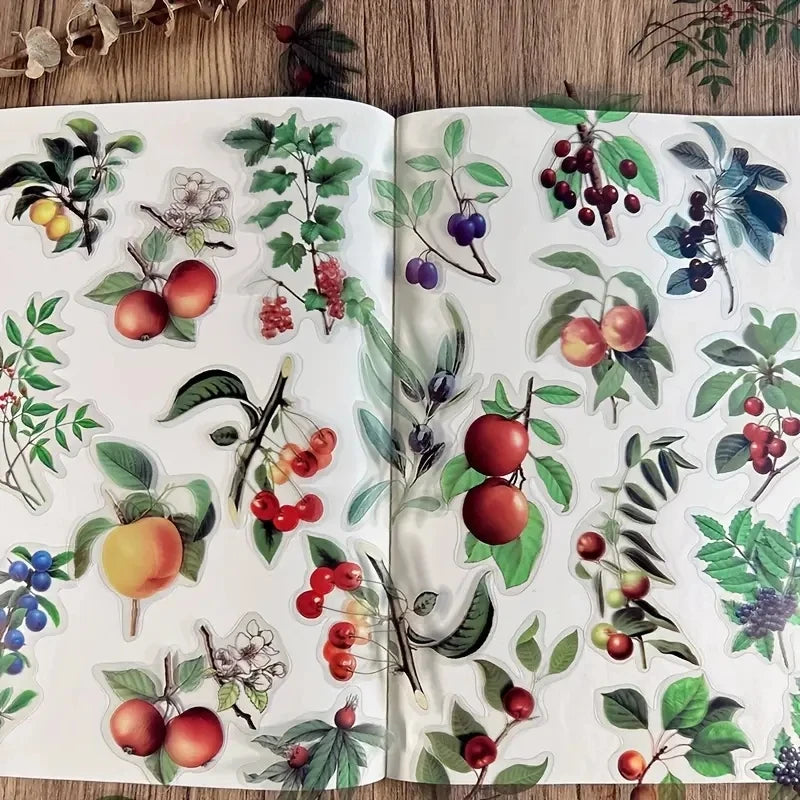 JIANQI 40 Pcs/pack Vintage Creative flower plant Stickers hand tent DIY Stick Labels Scrapbooking Material Junk Journal Supplies