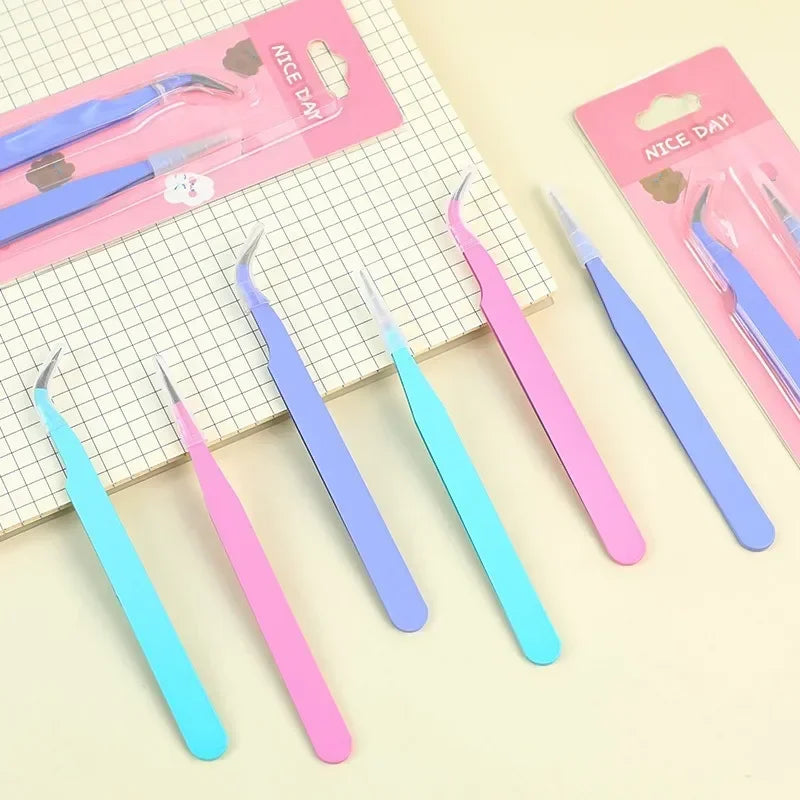 Stainless Steel Tweezers Scrapbook Sticker Tape Picking Straight Head Elbow Tweezers DIY Junk Journal Album Crafts Supplies